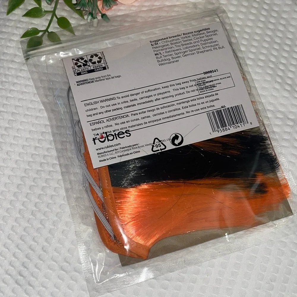 🐶 Rubies Pet Orange and Black Mohawk Size M/L
